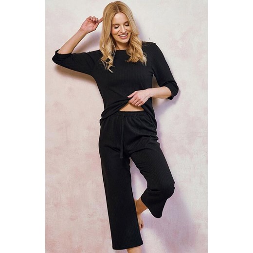 Czarna piżama damska Melania 3445, Kolor czarny, Rozmiar XL, Taro ze sklepu Intymna w kategorii Piżamy damskie - zdjęcie 184671578