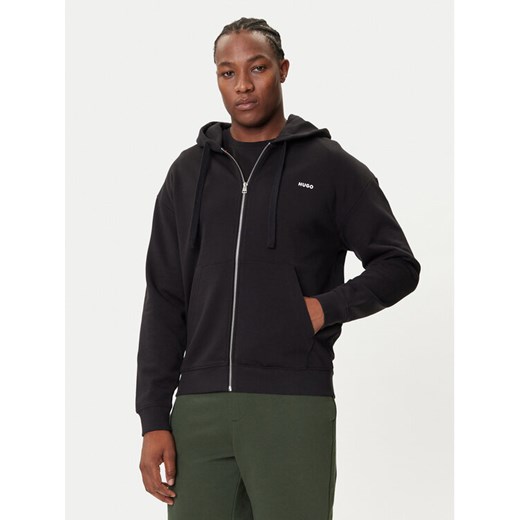 HUGO Bluza Dapozip 50548651 Czarny Relaxed Fit ze sklepu MODIVO w kategorii Bluzy męskie - zdjęcie 184672718