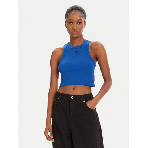 HUGO Top Baby 50511450 Niebieski Slim Fit ze sklepu MODIVO w kategorii Bluzki damskie - zdjęcie 184672745