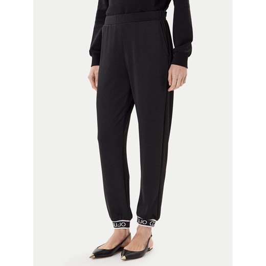 Liu Jo Sport Spodnie materiałowe TF5284 J4747 Czarny Regular Fit ze sklepu MODIVO w kategorii Spodnie damskie - zdjęcie 184672756
