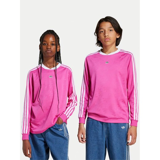 adidas Bluzka Jaquard JW2845 Różowy Loose Fit ze sklepu MODIVO w kategorii Bluzki dziewczęce - zdjęcie 184672765