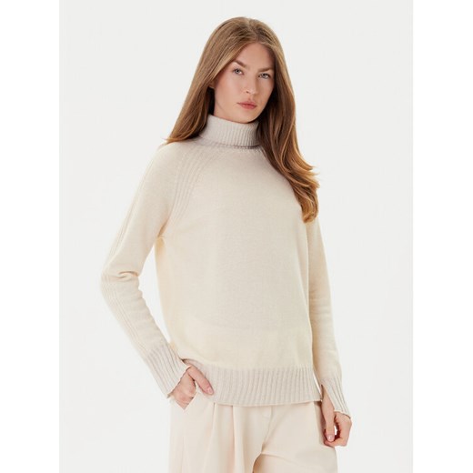 TWINSET Golf 252TP3582 Beżowy Loose Fit ze sklepu MODIVO w kategorii Swetry damskie - zdjęcie 184672817