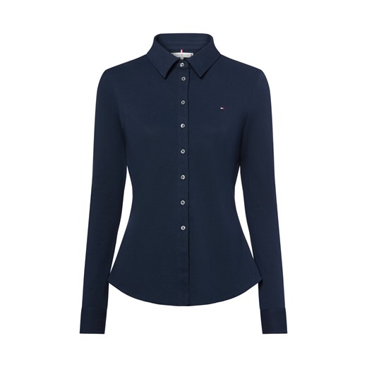 Tommy Hilfiger Damska koszulka polo Kobiety Bawełna granatowy jednolity ze sklepu vangraaf w kategorii Bluzki damskie - zdjęcie 184673479