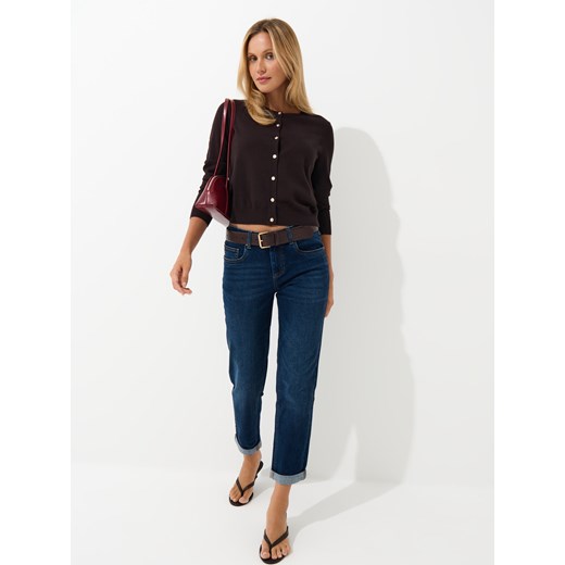 Mohito - Ciemnobrązowy kardigan z wiskozą - brązowy Mohito S Mohito