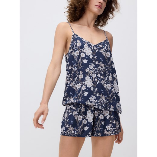 Reserved - Wzorzysta piżama dwuczęściowa - granatowy Reserved XS Reserved