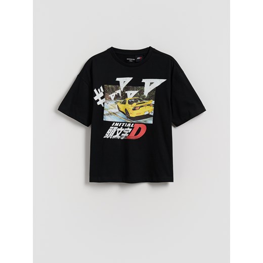 Reserved - T-shirt Initial D - czarny ze sklepu Reserved w kategorii T-shirty chłopięce - zdjęcie 184674105