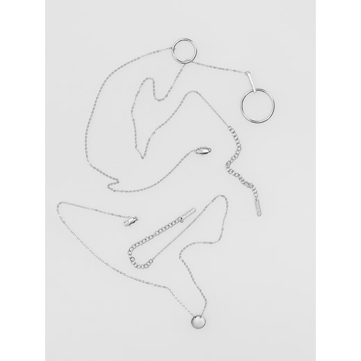 Reserved - Zestaw naszyjników z zawieszkami - srebrny Reserved ONE SIZE Reserved