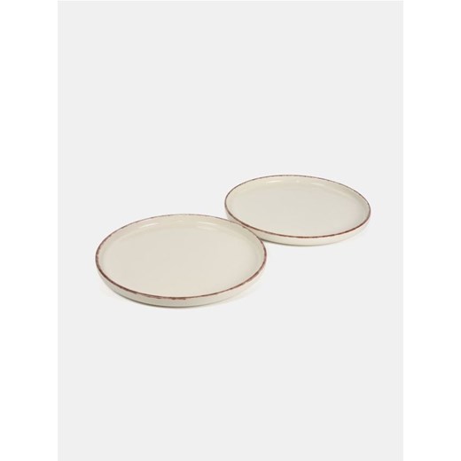Sinsay - Talerze z kontrastowym rantem 2 pack - kremowy ze sklepu Sinsay w kategorii Talerze - zdjęcie 184674845