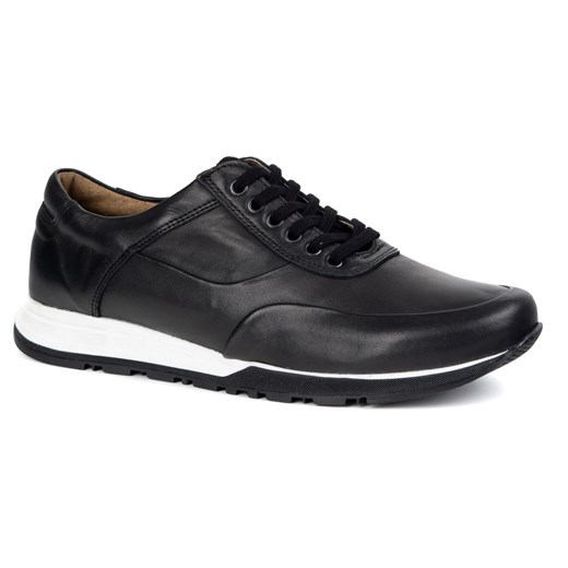 Buty męskie skórzane casual 902KNT czarne ze sklepu butyolivier w kategorii Półbuty męskie - zdjęcie 184675316