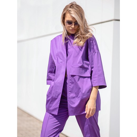 Marynarka oversize fioletowa damska EyeFo Fashion ze sklepu Eye For Fashion w kategorii Marynarki damskie - zdjęcie 184676485
