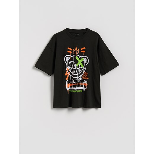 Reserved - T-shirt z nadrukiem Fortnite - czarny ze sklepu Reserved w kategorii T-shirty chłopięce - zdjęcie 184676665