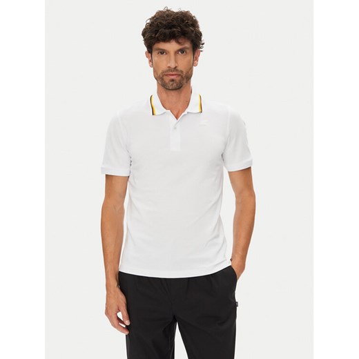 K-Way Polo Jud K1125DW Biały Regular Fit ze sklepu MODIVO w kategorii T-shirty męskie - zdjęcie 184677656