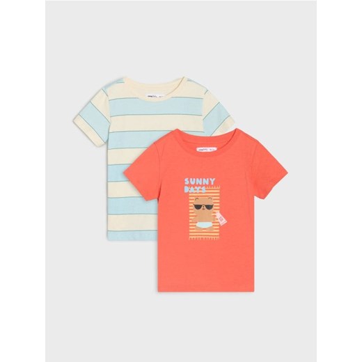 Sinsay - Koszulki z krótkim rękawem 2 pack - czerwony ze sklepu Sinsay w kategorii T-shirty chłopięce - zdjęcie 184680126