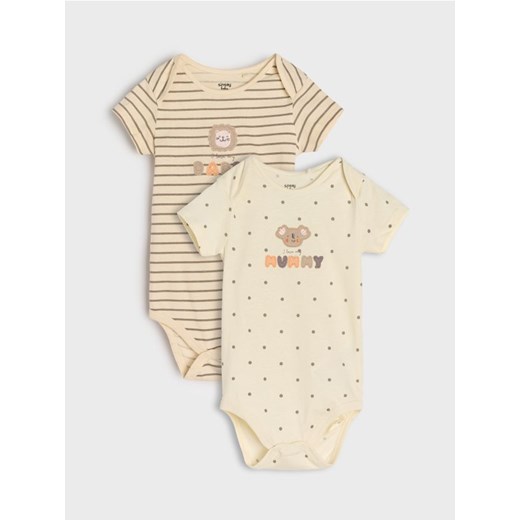 Sinsay - Body 2 pack - kremowy ze sklepu Sinsay w kategorii Odzież dla niemowląt - zdjęcie 184680186