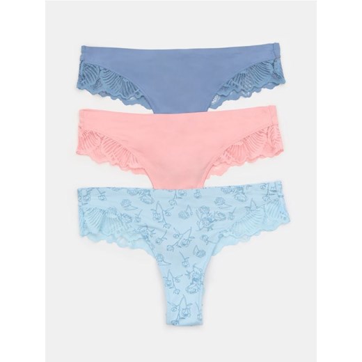 Sinsay - Majtki brazyliany z koronką 3 pack - wielobarwny ze sklepu Sinsay w kategorii Majtki damskie - zdjęcie 184680285