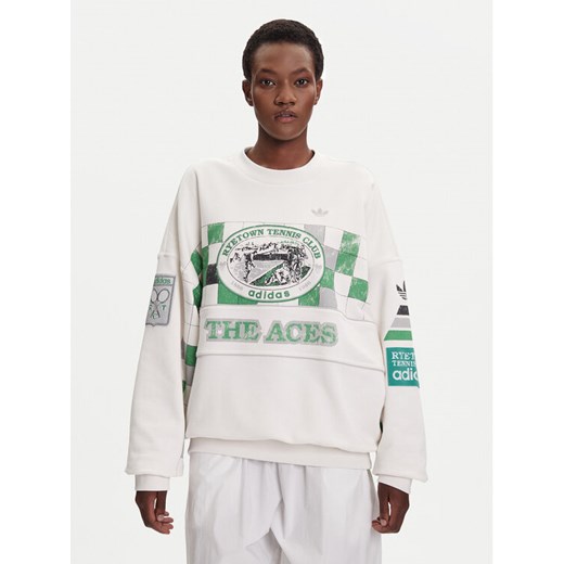adidas Bluza Archive Court JW0149 Biały Oversize ze sklepu MODIVO w kategorii Bluzy damskie - zdjęcie 184681845