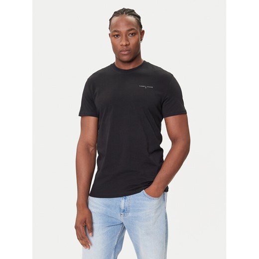 Tommy Jeans T-Shirt Linear Chest DM0DM21780 Czarny Slim Fit ze sklepu MODIVO w kategorii T-shirty męskie - zdjęcie 184681866
