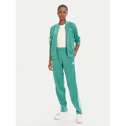 adidas Dres Essentials 3-Stripes JD2687 Zielony Regular Fit ze sklepu MODIVO w kategorii Dresy damskie - zdjęcie 184681917