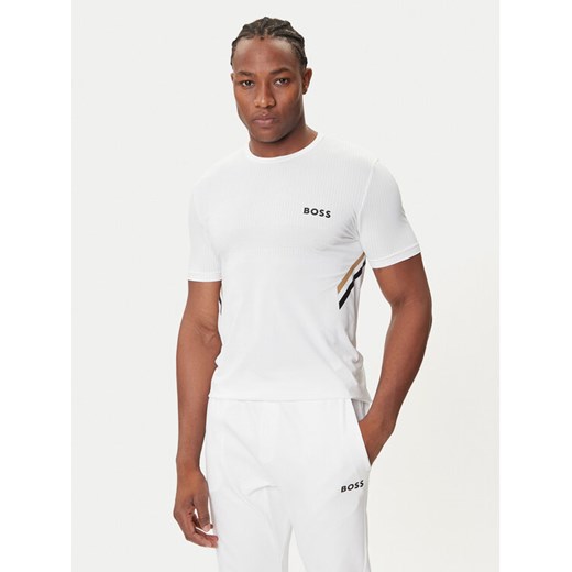 BOSS T-Shirt Tech TOC 50543329 Biały Slim Fit ze sklepu MODIVO w kategorii T-shirty męskie - zdjęcie 184681955