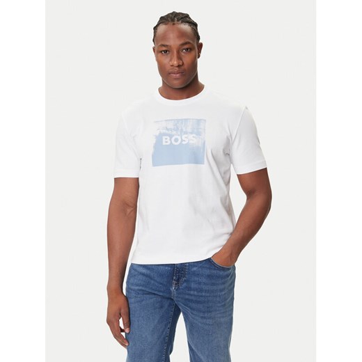BOSS T-Shirt Te_Wheel 50546381 Biały Regular Fit ze sklepu MODIVO w kategorii T-shirty męskie - zdjęcie 184681959