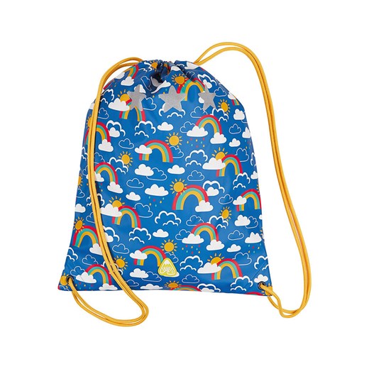 Frugi Plecak &quot;Rainbow&quot; w kolorze niebieskim ze wzorem - 34 x 42 cm ze sklepu Limango Polska w kategorii Plecaki dla dzieci - zdjęcie 184683536