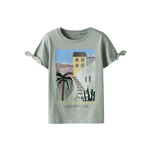 name it Koszulka w kolorze khaki ze sklepu Limango Polska w kategorii Bluzki dziewczęce - zdjęcie 184683726