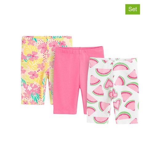 COOL CLUB Legginsy (3 pary) w kolorze biało-jasnoróżowo-żółtym ze sklepu Limango Polska w kategorii Spodenki dziewczęce - zdjęcie 184684177