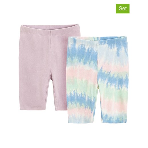 COOL CLUB Legginsy (2 pary) w kolorze błękitno-jasnoróżowo-zielonym ze sklepu Limango Polska w kategorii Spodenki dziewczęce - zdjęcie 184684207
