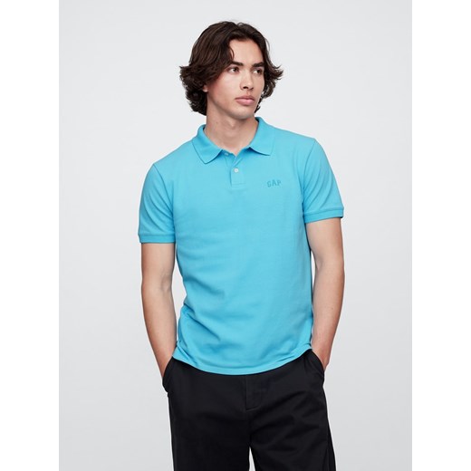 GAP Koszulka polo w kolorze turkusowym Gap XXL wyprzedaż Limango Polska