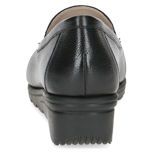 Caprice Skórzane slippersy w kolorze czarnym na koturnie Caprice 38 promocyjna cena Limango Polska