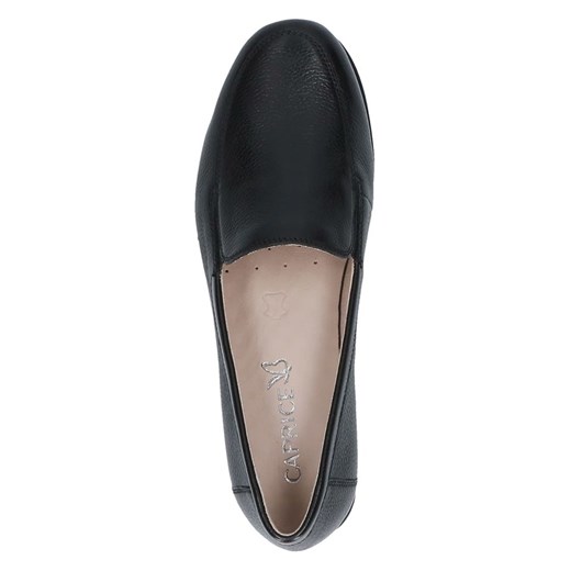 Caprice Skórzane slippersy w kolorze czarnym na koturnie Caprice 37 okazyjna cena Limango Polska