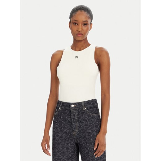 HUGO Body Dasiel 50545196 Écru Slim Fit ze sklepu MODIVO w kategorii Bluzki damskie - zdjęcie 184686787