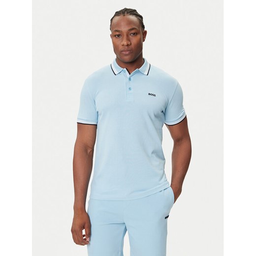 BOSS Polo Paddy 50469055 Błękitny Regular Fit ze sklepu MODIVO w kategorii T-shirty męskie - zdjęcie 184686875