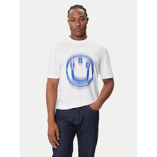 HUGO T-Shirt Nalax 50543493 Biały Regular Fit ze sklepu MODIVO w kategorii T-shirty męskie - zdjęcie 184686877