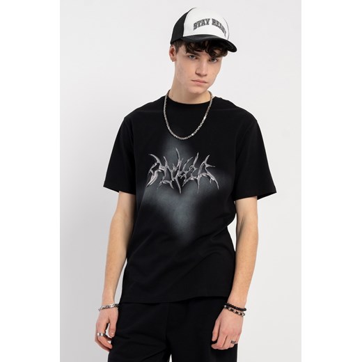 Czarny t-shirt z autorską grafiką z przodu, rozmiar - 170, kolor - czarny ze sklepu REPORTER w kategorii T-shirty chłopięce - zdjęcie 184687485