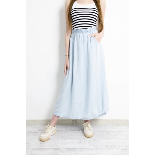 SPÓDNICA ROZKLOSZOWANA JEANSOWA- TENCEL ze sklepu olika.com.pl w kategorii Spódnice - zdjęcie 184687627