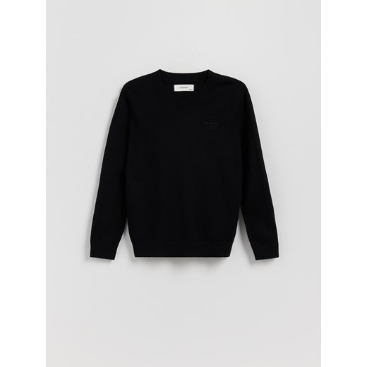 Reserved - Sweter z haftem - czarny ze sklepu Reserved w kategorii Bluzy chłopięce - zdjęcie 184688025