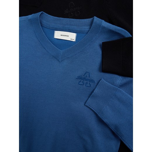 Reserved - Sweter z haftem - czarny Reserved 116 (5-6 lat) Reserved