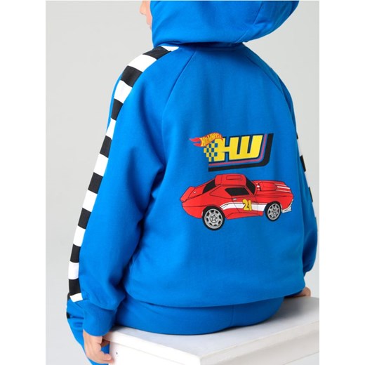 Sinsay - Bluza z kapturem z nadrukiem na plecach Hot Wheels - mid blue ze sklepu Sinsay w kategorii Bluzy chłopięce - zdjęcie 184688315