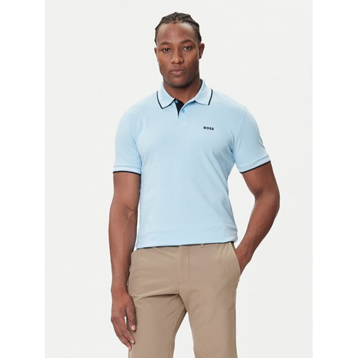BOSS Polo Paul 50506193 Błękitny Slim Fit ze sklepu MODIVO w kategorii T-shirty męskie - zdjęcie 184688538