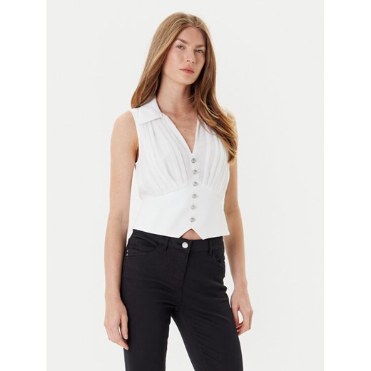 Morgan Top 242-OPLI Biały Slim Fit ze sklepu MODIVO w kategorii Bluzki damskie - zdjęcie 184688608