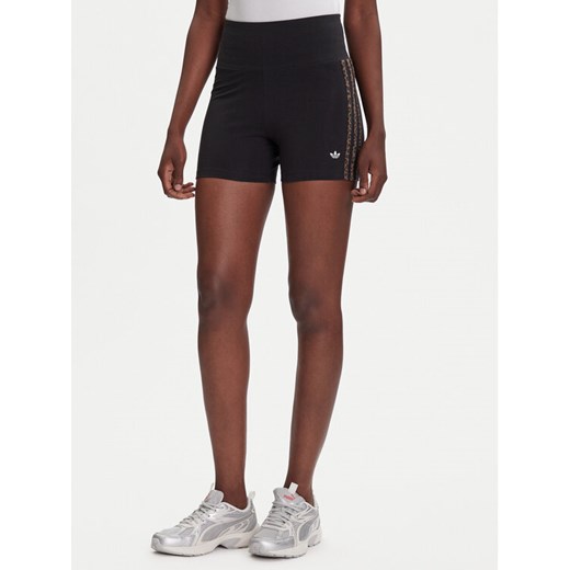 adidas Kolarki Leopard JW7305 Czarny Slim Fit ze sklepu MODIVO w kategorii Szorty - zdjęcie 184688616
