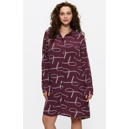Triumph koszula nocna damska rozpinana Boyfriend Fit 10221525-M005, Kolor bordowy-wzór, Rozmiar 36, Triumph ze sklepu Primodo w kategorii Koszule nocne - zdjęcie 184689435