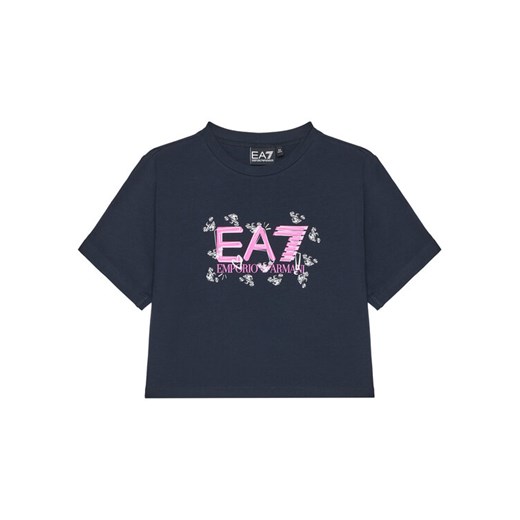 EA7 Emporio Armani T-Shirt 7G000151 AF10373 UB102 Granatowy Regular Fit ze sklepu MODIVO w kategorii Bluzki dziewczęce - zdjęcie 184691048