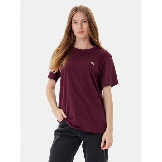 TWINSET T-Shirt 252TP2057 Bordowy Loose Fit ze sklepu MODIVO w kategorii Bluzki damskie - zdjęcie 184691057