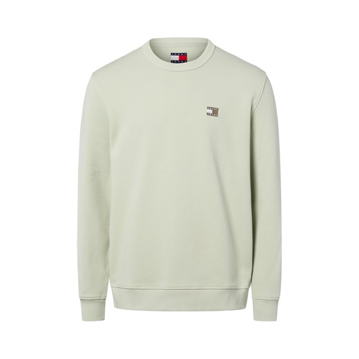 Tommy Jeans Bluza męska Mężczyźni Bawełna seledynowy jednolity ze sklepu vangraaf w kategorii Bluzy męskie - zdjęcie 184691669