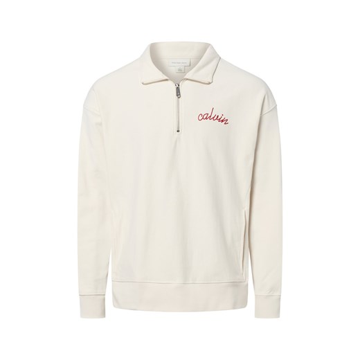 Calvin Klein Jeans Bluza męska Mężczyźni écru jednolity ze sklepu vangraaf w kategorii Bluzy męskie - zdjęcie 184691675