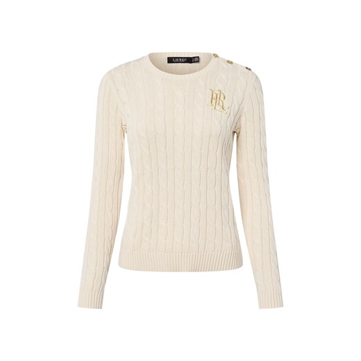 Lauren Ralph Lauren Sweter damski Kobiety Bawełna piaskowy jednolity ze sklepu vangraaf w kategorii Swetry damskie - zdjęcie 184691698
