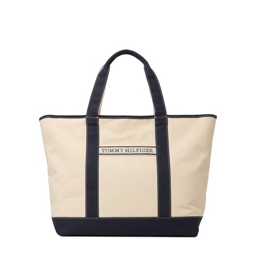Tommy Hilfiger Shopperka damska - Płótno letnie Kobiety Bawełna écru jednolity ze sklepu vangraaf w kategorii Torby Shopper bag - zdjęcie 184691709