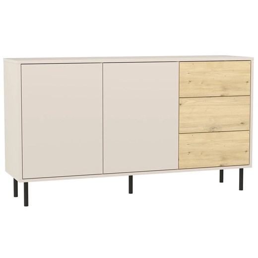 Duża komoda z szufladami 150 cm kaszmir + dąb artisan L9-P89 ze sklepu Edinos.pl w kategorii Komody - zdjęcie 184693397